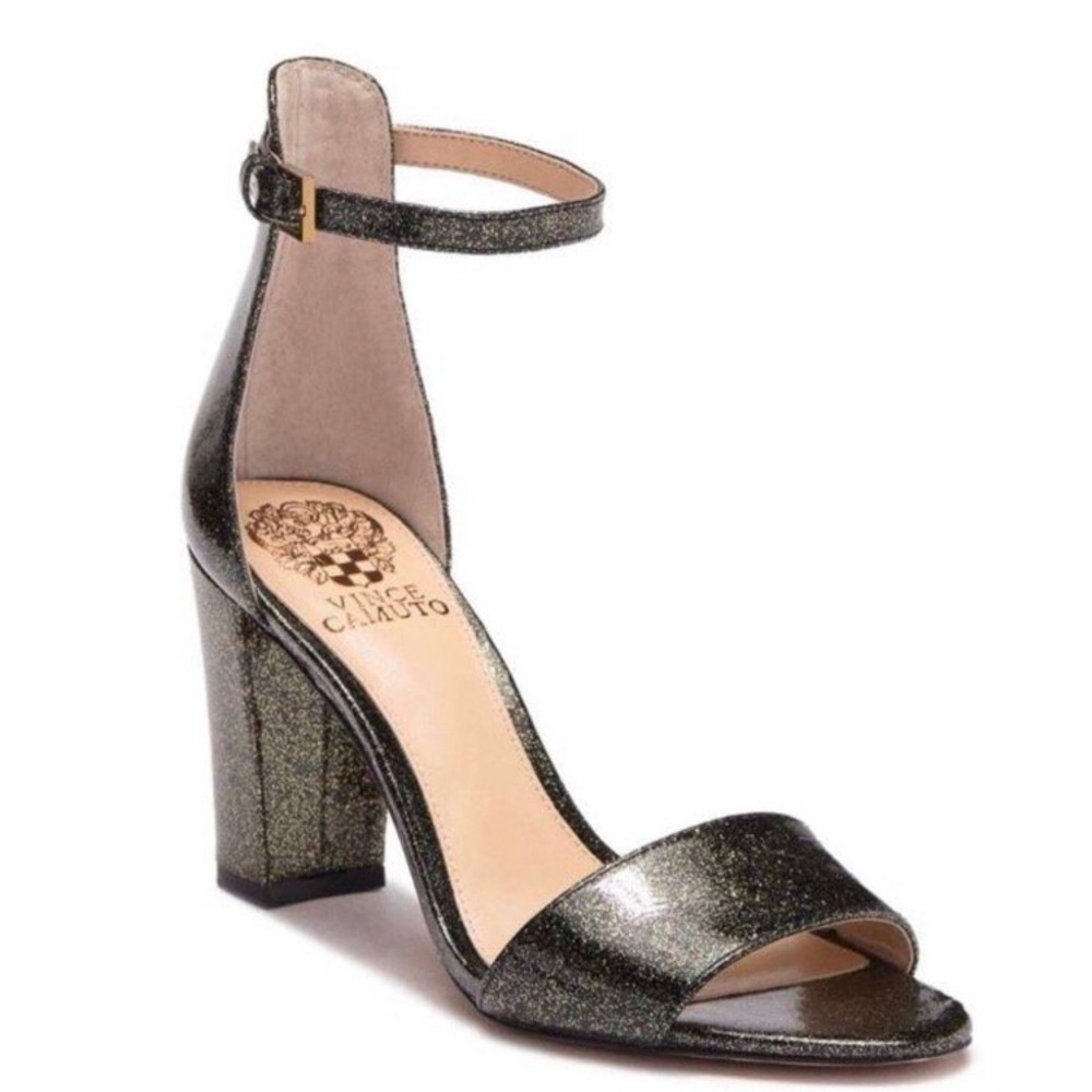 Corlina Ankle Strap Sandal in Glitter Bronze